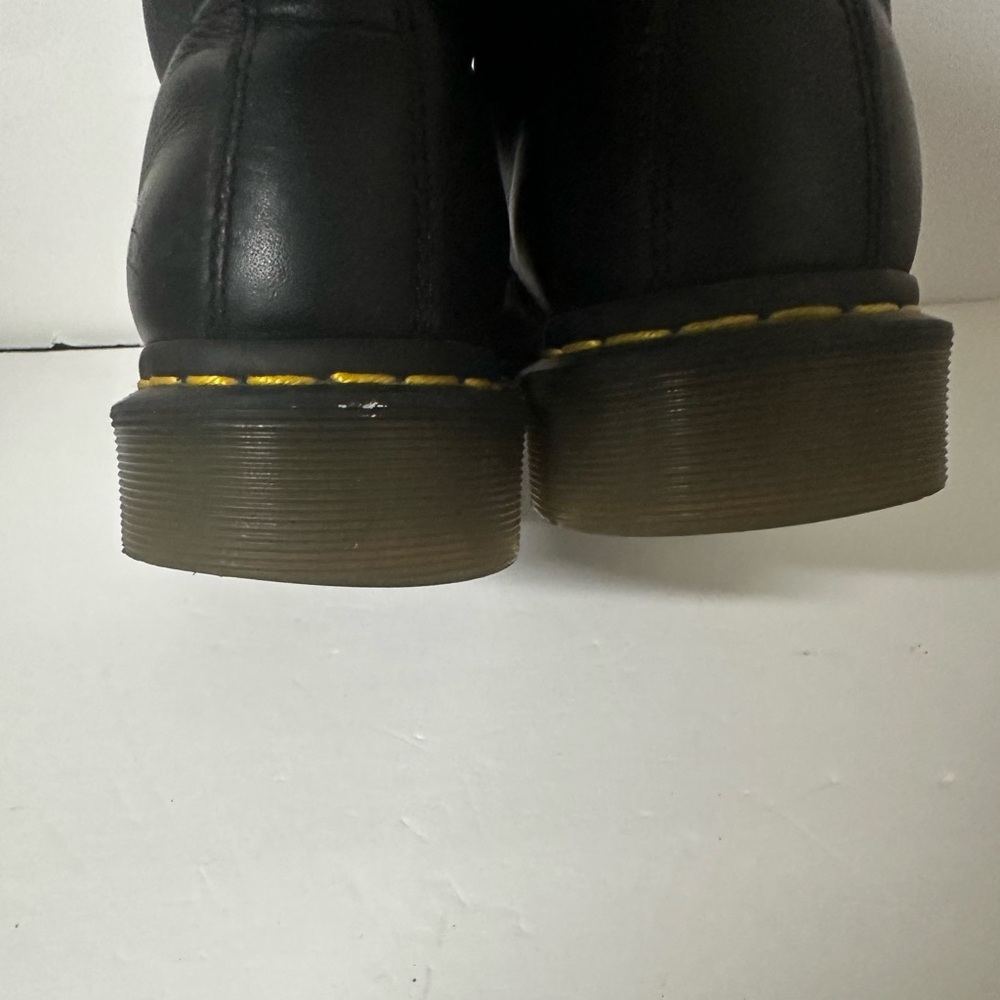 Dr. Martens Black Leather Boots with Yellow Stitching Size 8 - Picture 5 of 7